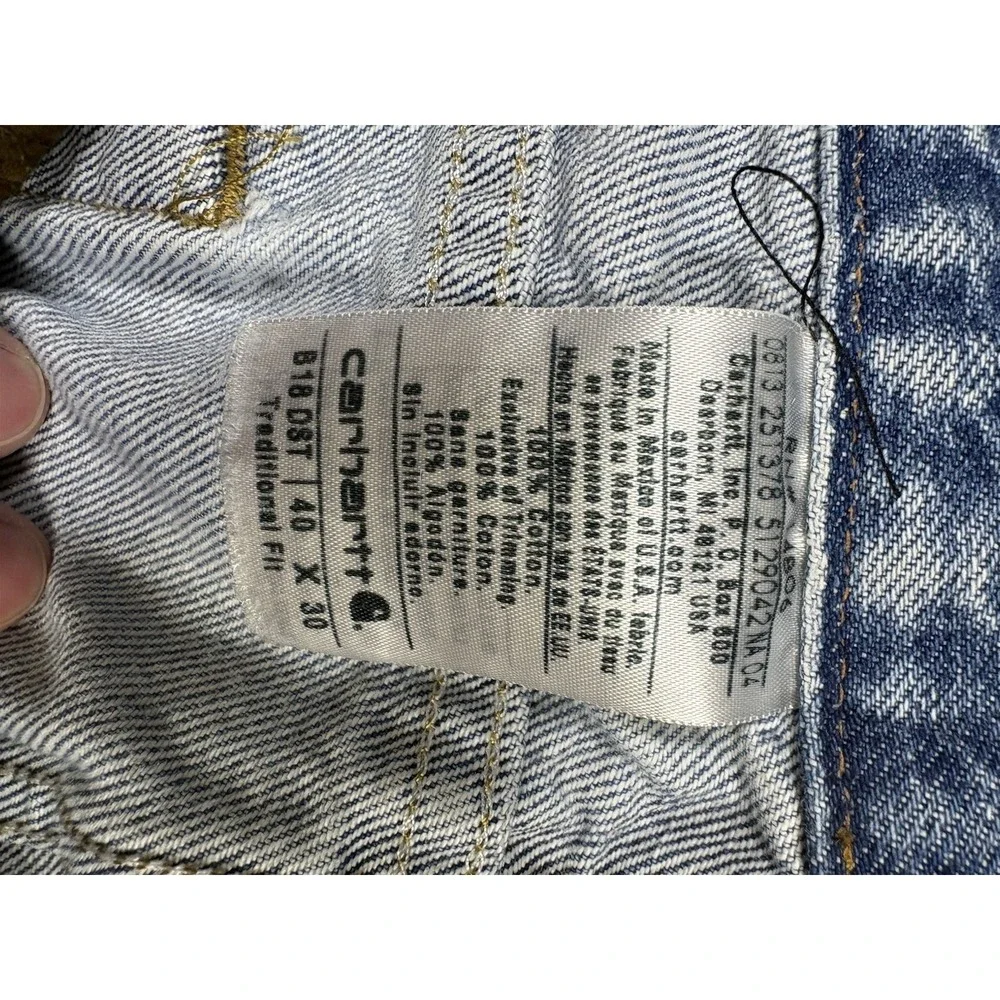 Carhartt B18-DST Jeans Size 40x30 Blue Traditional Fit Denim Workwear Pants